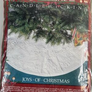 CATHY NEEDLECRAFT CANDLEWICKING CHRISTMAS TREE SKIRT Joy Of Christmas No 7880